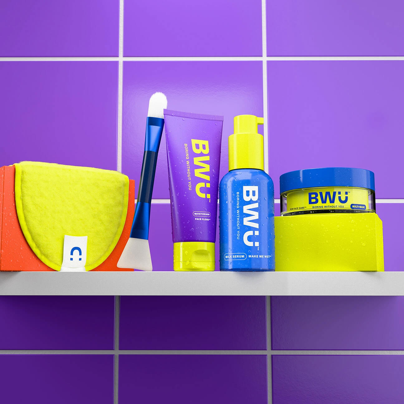 Boring Without You skincare for combination skin. Clear, brighten, and hydrate bundle. 
  
 

  For Face Sake Multi-mask. Face Flood AQUAPORIN Hydrating Gel Moisturiser. Make Me Wet AQUAPORIN Hydrating Milk Serum. Duo Brush. Big Softie Face Cloth.